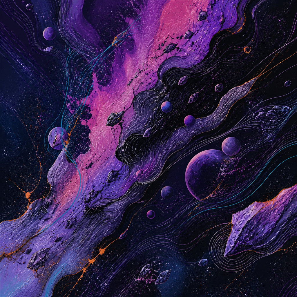 Original KOSVYRE astral ink piece titled Astral Ink Transit, prepared as an art print