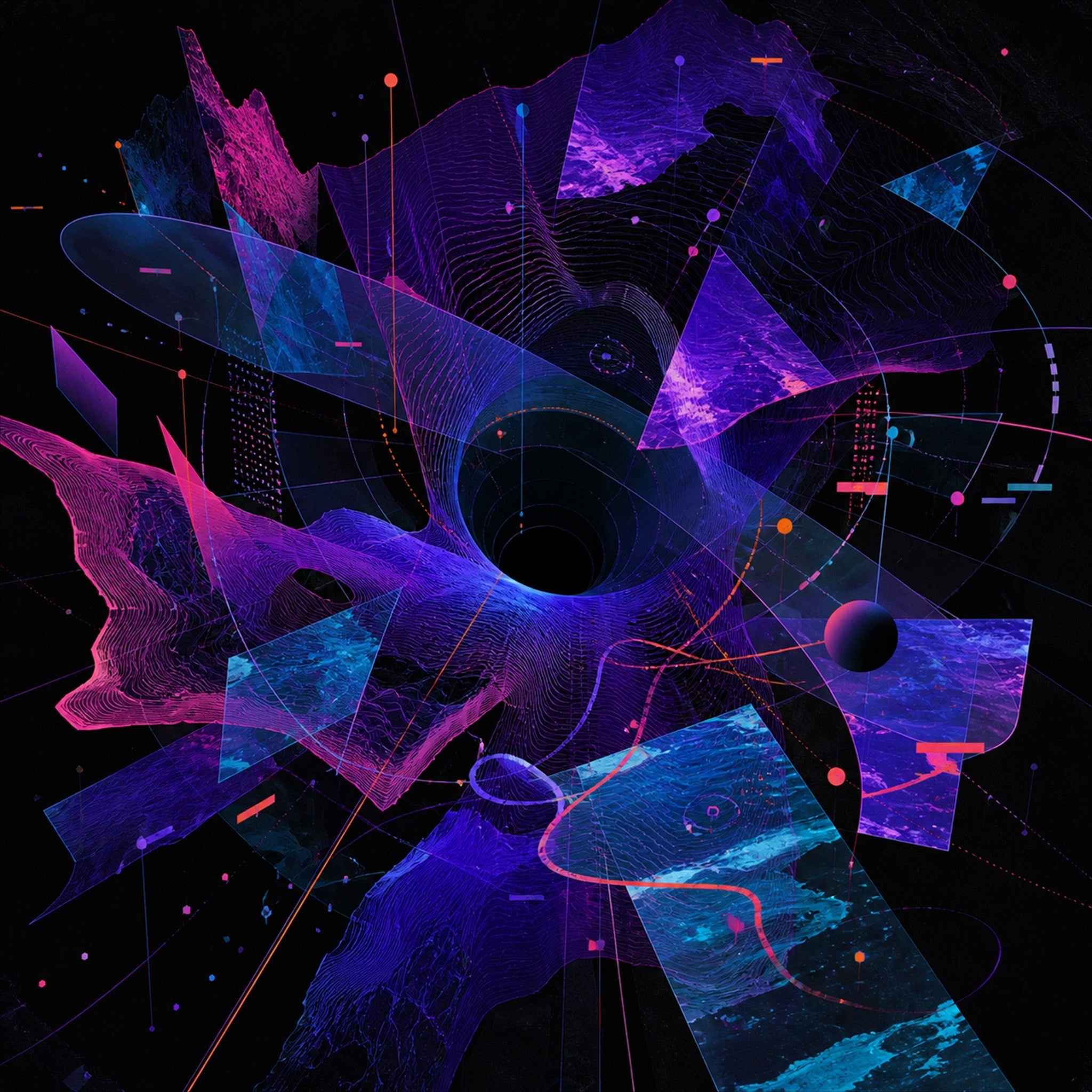 Original KOSVYRE cosmic cartography piece titled Aperture Drift Atlas, prepared as an art print