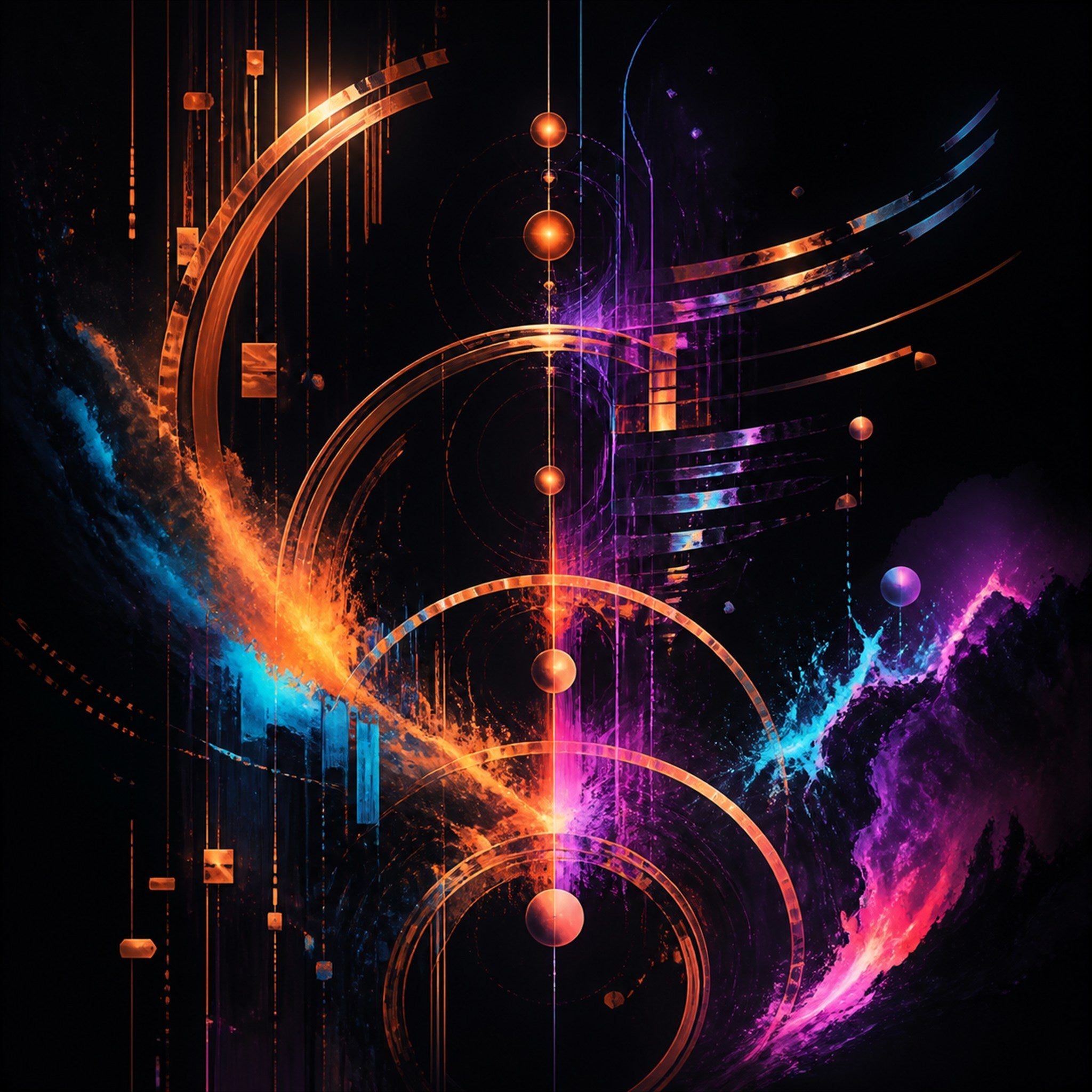 Original KOSVYRE cosmic transmissions piece titled Copper Night Meridian, prepared as an art print