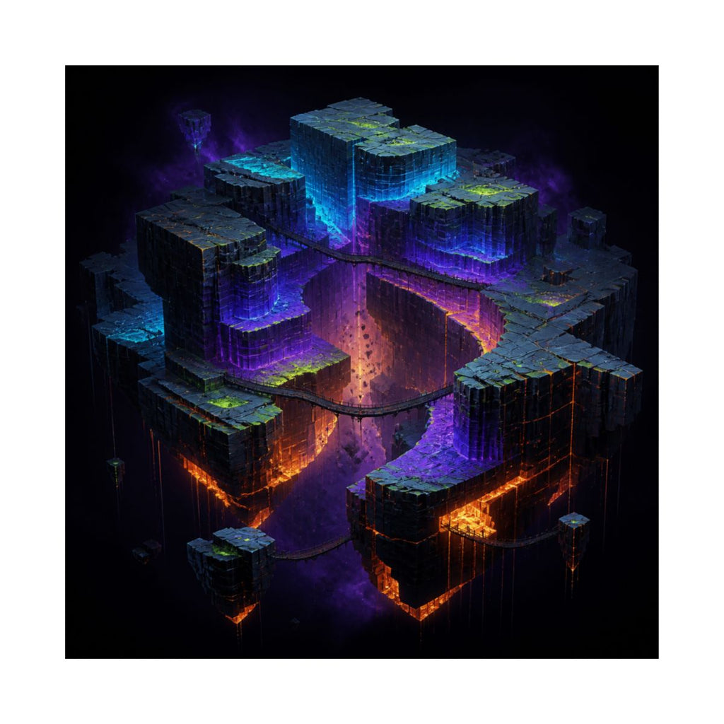 Afterglow Quarry KOSVYRE art print product mockup, front view
