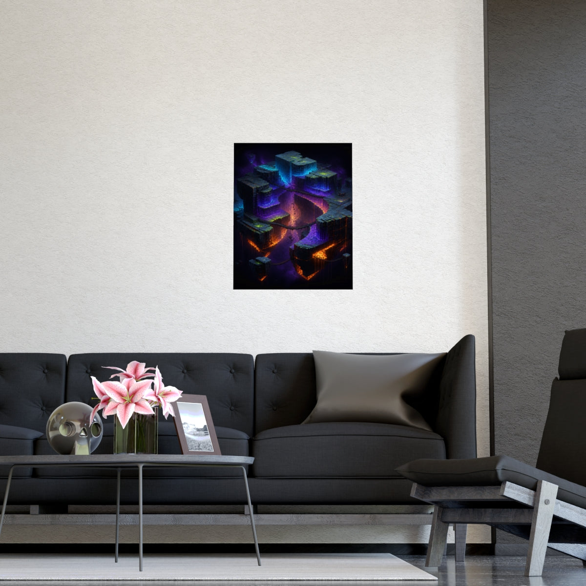 Afterglow Quarry KOSVYRE poster product mockup, detail view