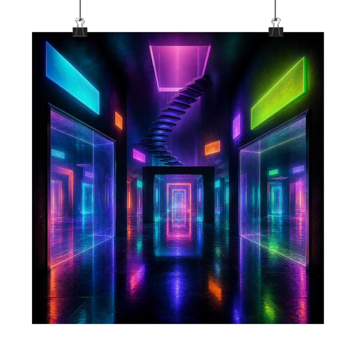 Afterimage Arcade KOSVYRE art print product mockup, alternate front view