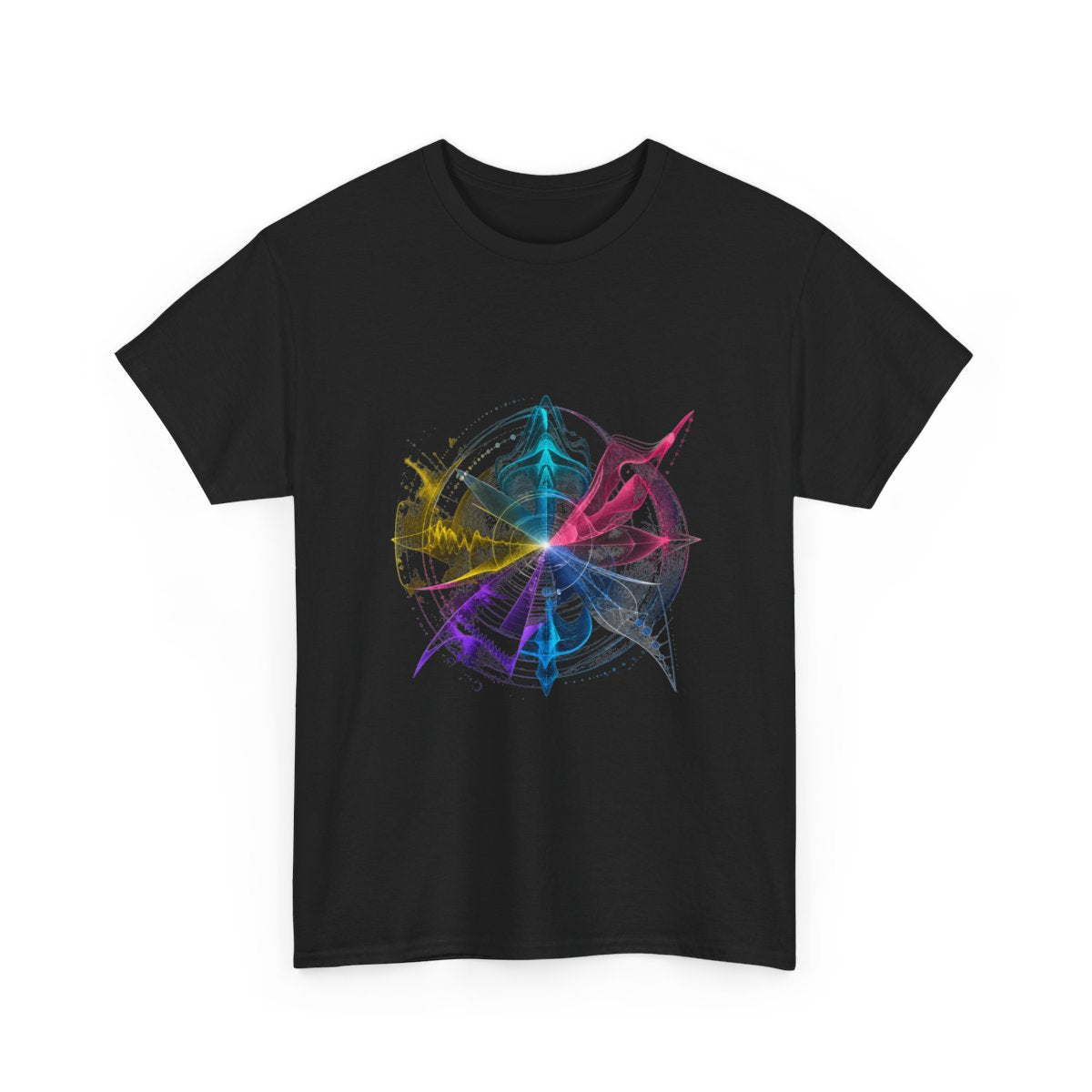Afterimage Choir KOSVYRE graphic tee product mockup, alternate front view