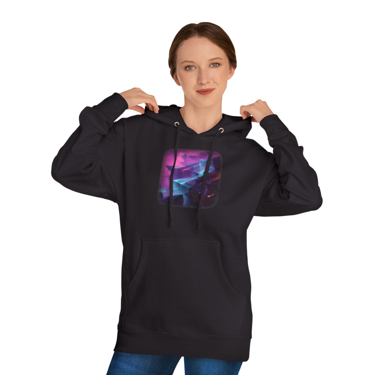 Afterimage Quarry KOSVYRE hoodie product mockup, person 1 front view