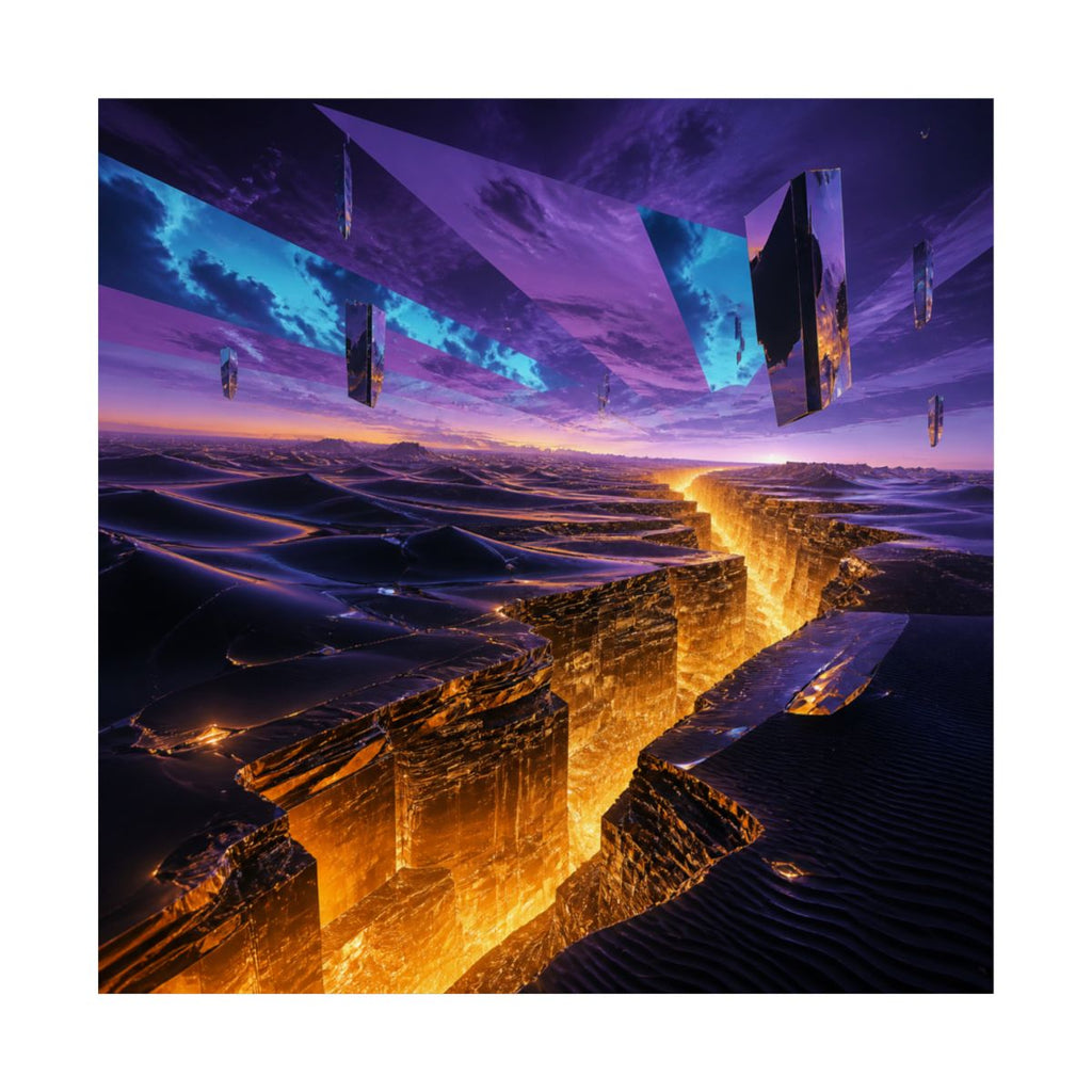 Amber Horizon Fault KOSVYRE art print product mockup, front view