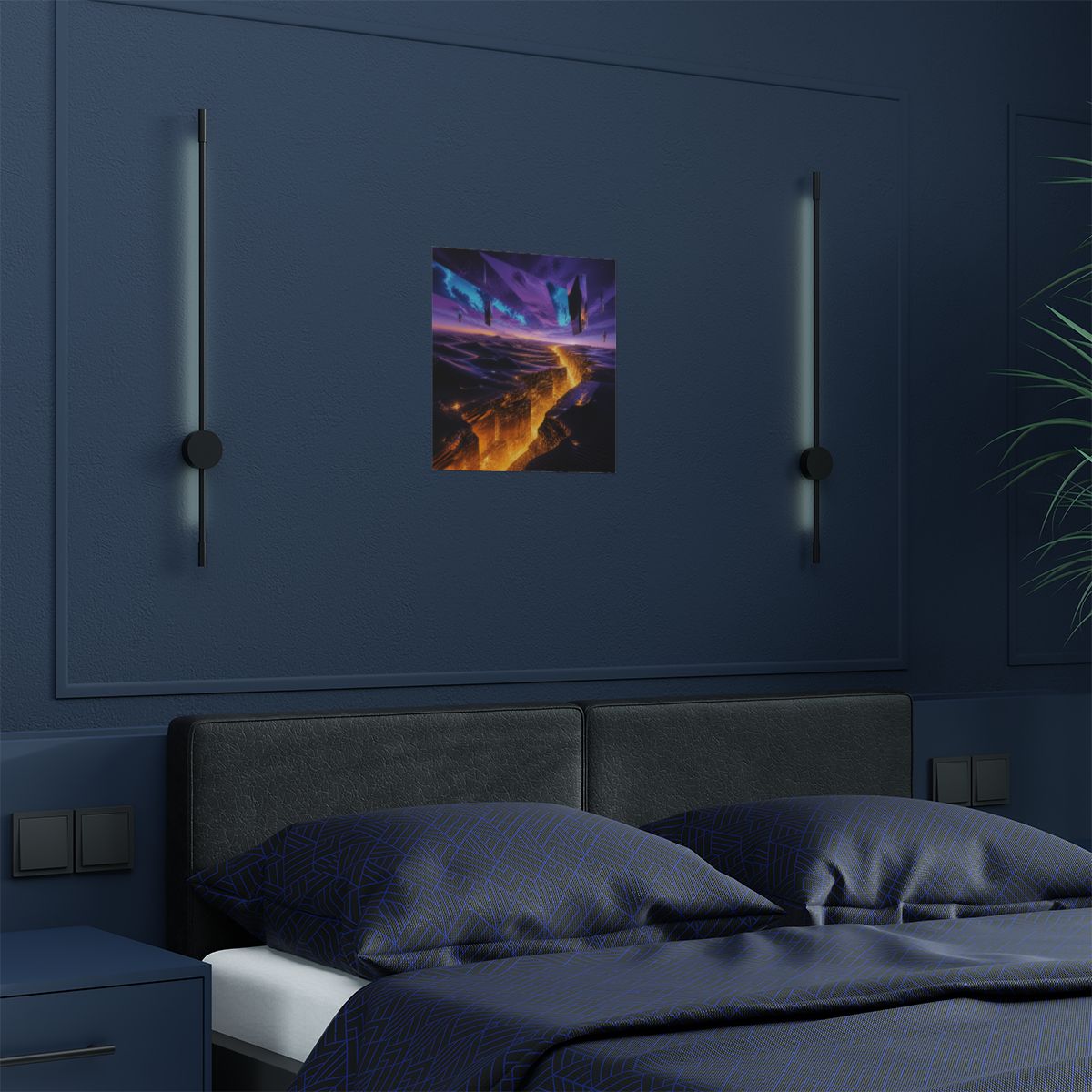 Amber Horizon Fault KOSVYRE art print product mockup, detail view