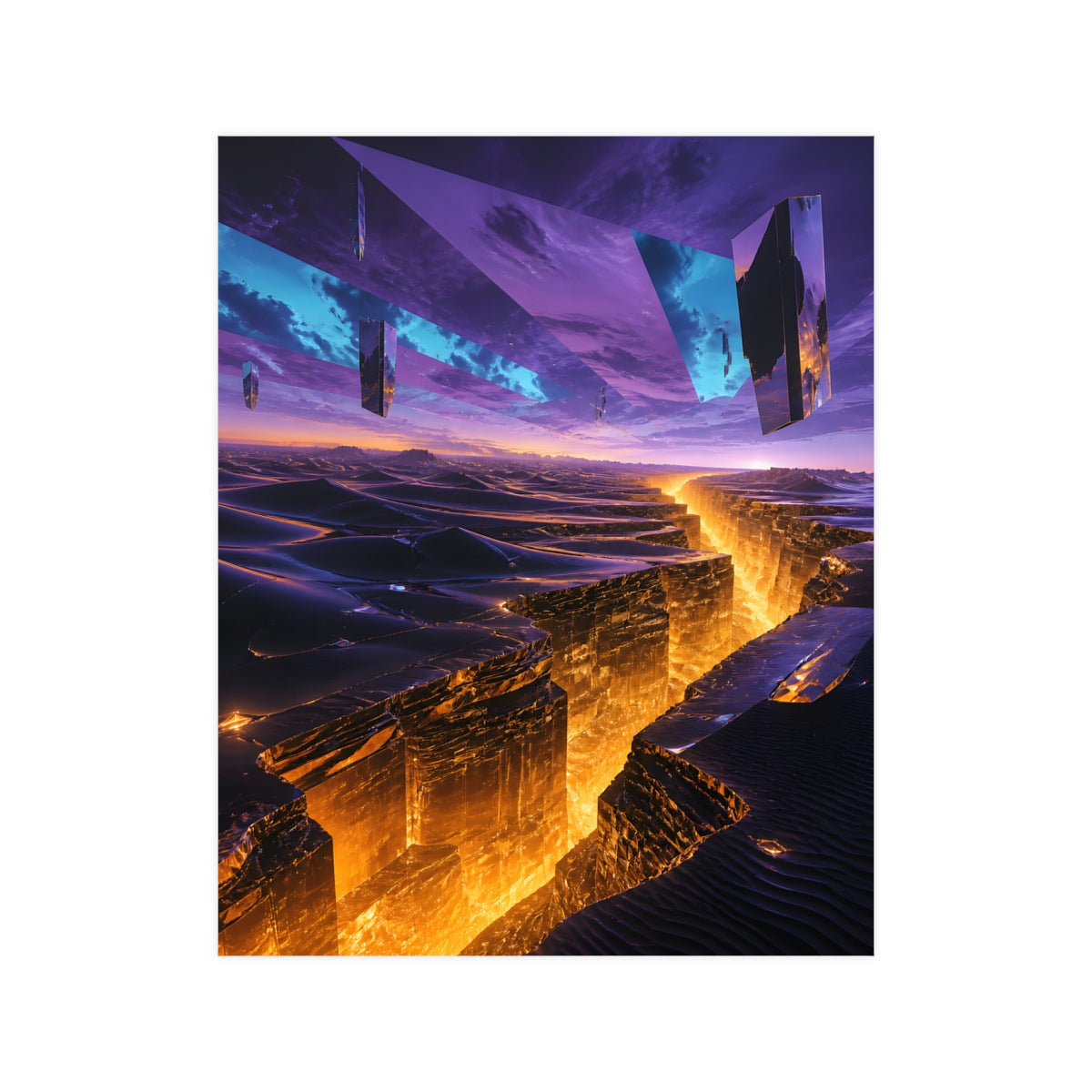 Amber Horizon Fault KOSVYRE poster product mockup, front view