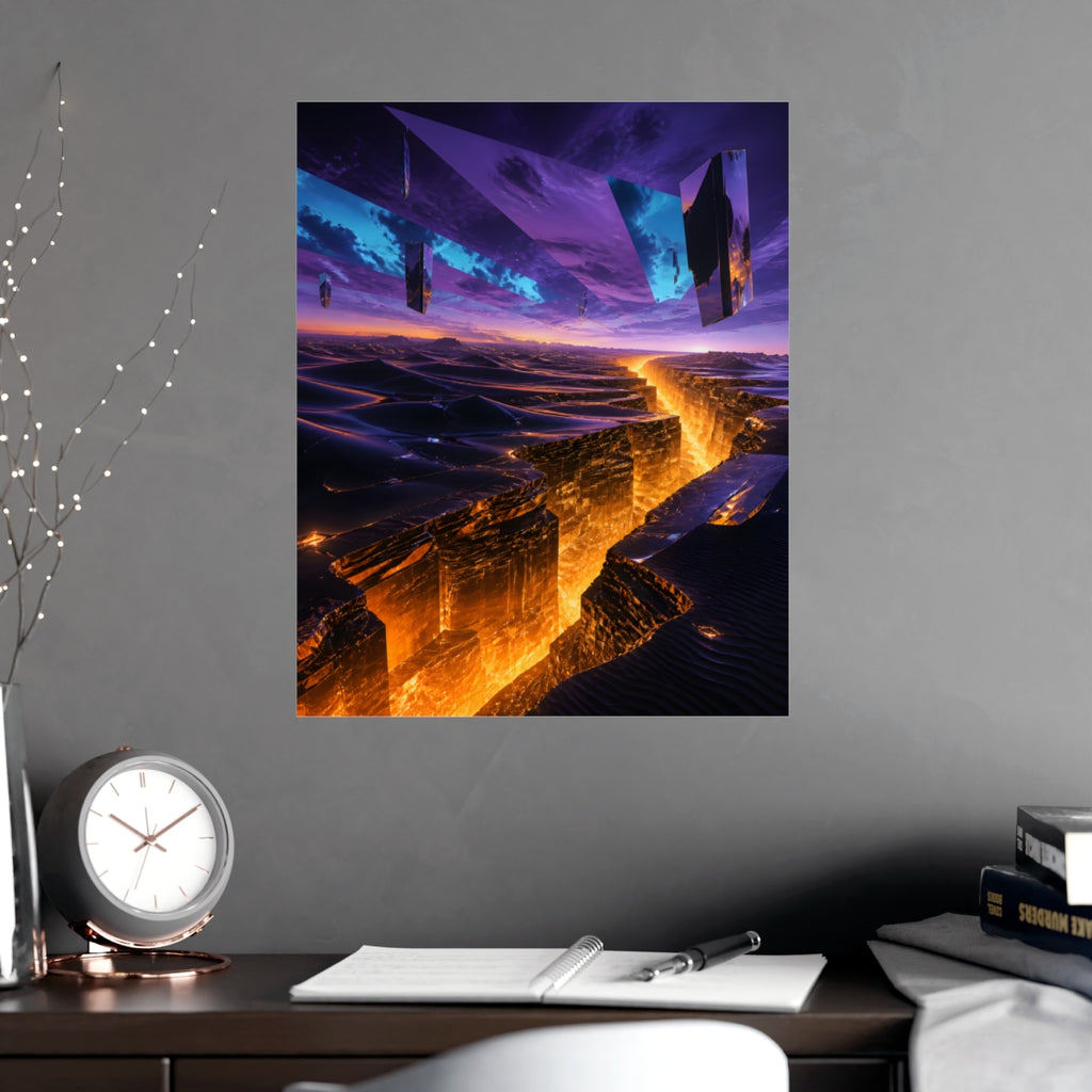 Amber Horizon Fault KOSVYRE poster product mockup, alternate view