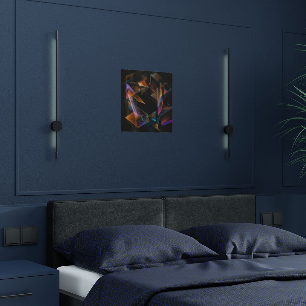 Amber Null Geometry KOSVYRE art print product mockup, detail view