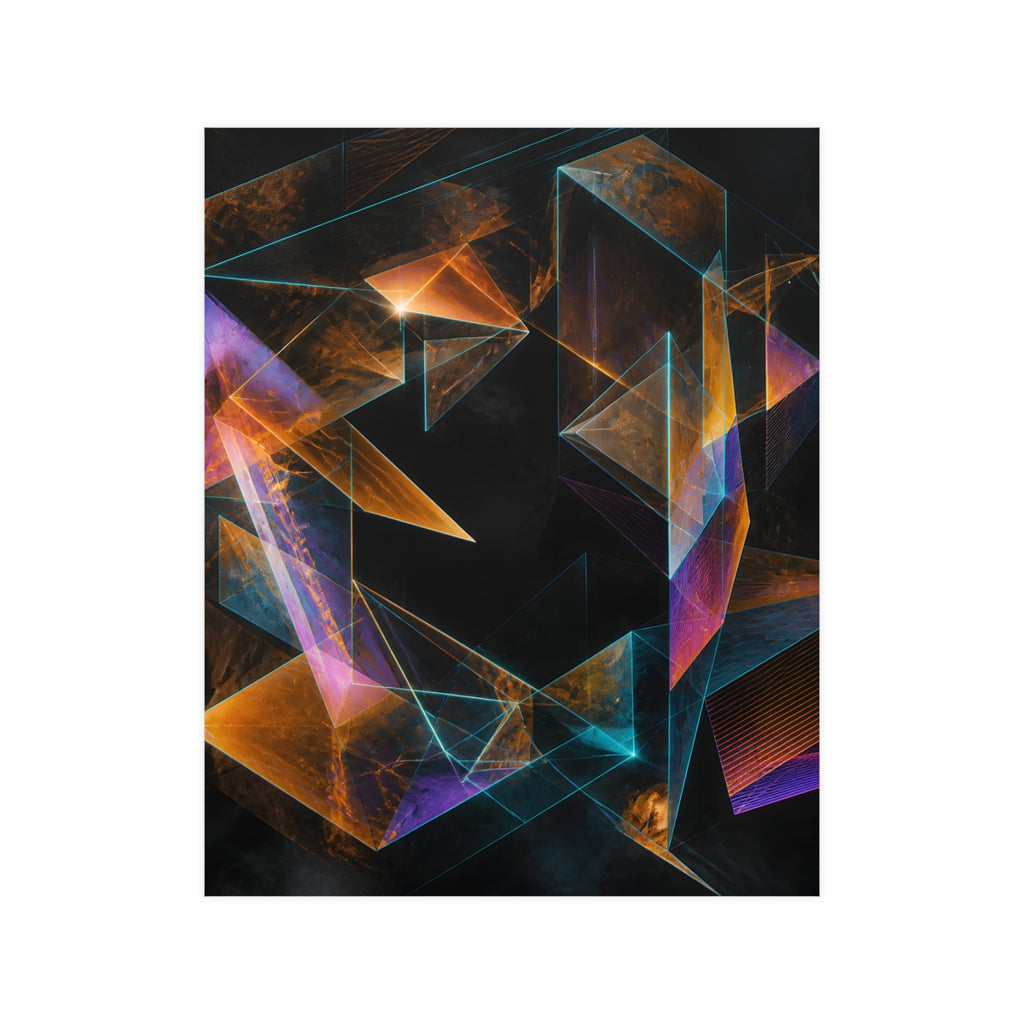 Amber Null Geometry KOSVYRE poster product mockup, front view