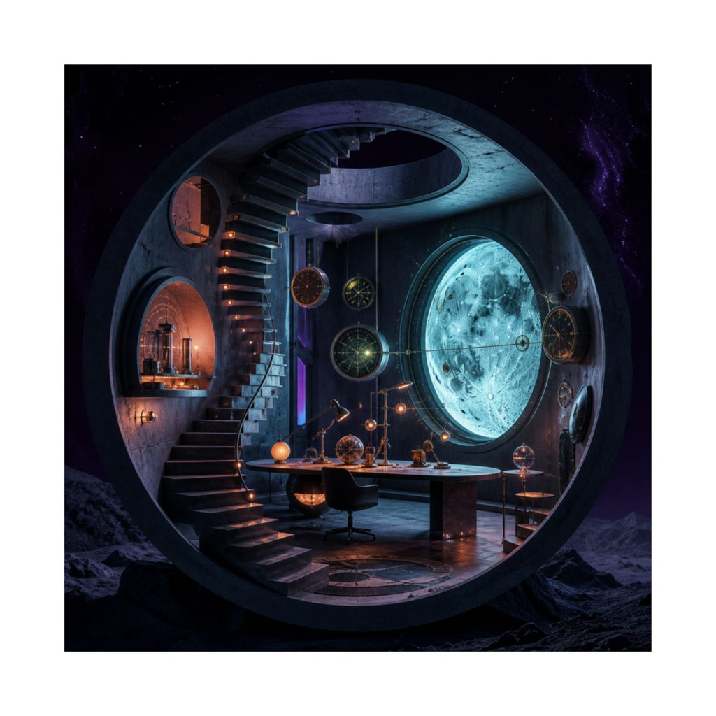 Analog Moon Bureau KOSVYRE art print product mockup, front view