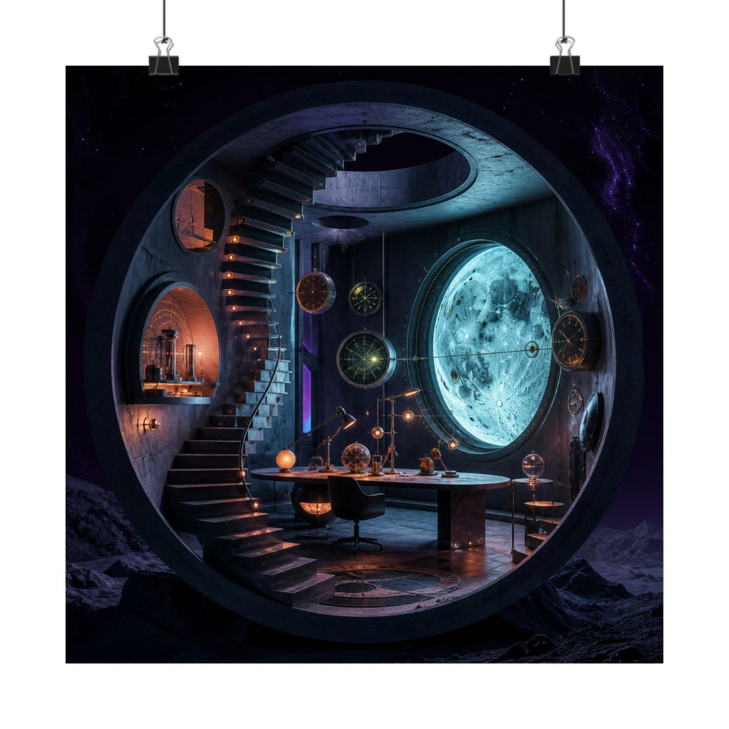 Analog Moon Bureau KOSVYRE art print product mockup, alternate front view