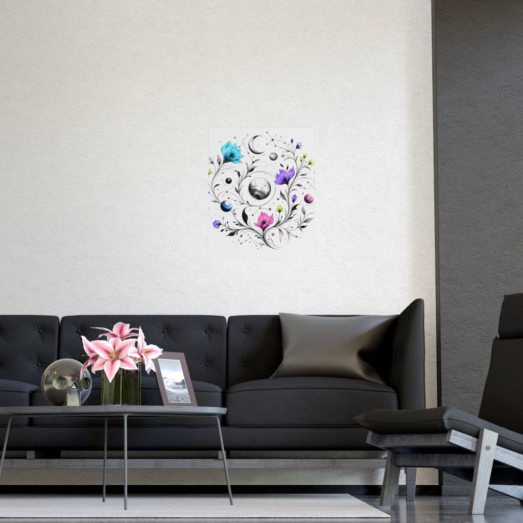 Astral Ink Garden KOSVYRE poster product mockup, detail view