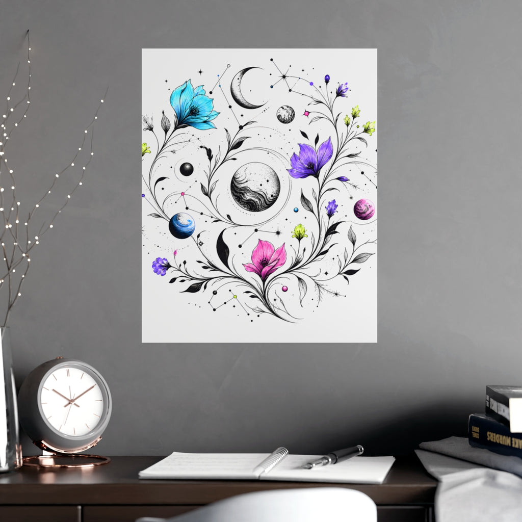 Astral Ink Garden KOSVYRE poster product mockup, alternate view