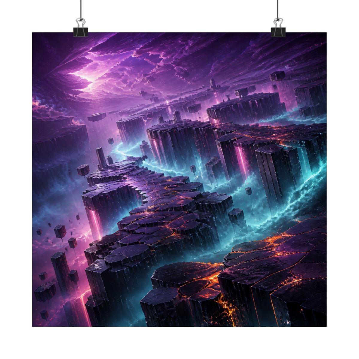 Basalt Prism Weather KOSVYRE art print product mockup, alternate front view