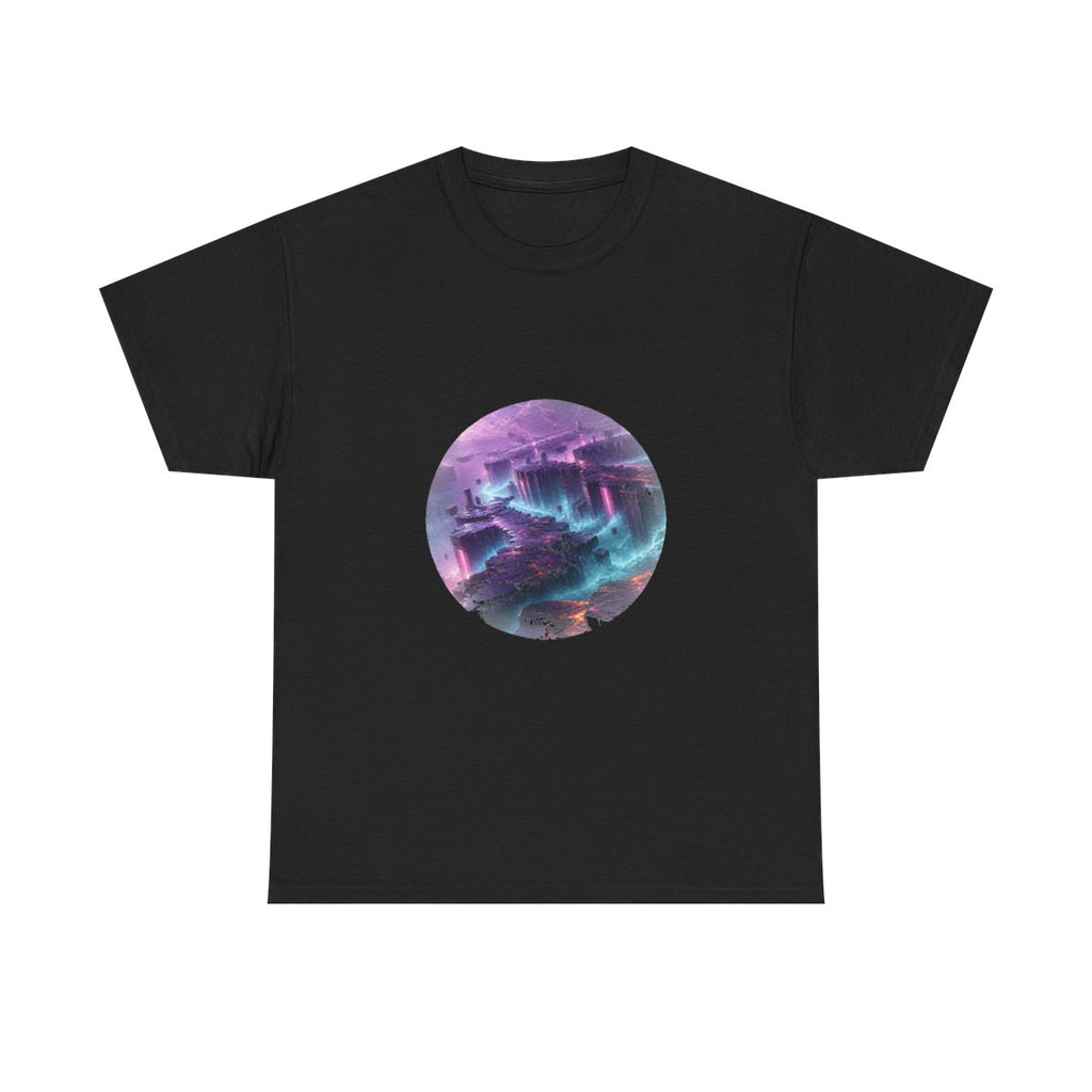 Basalt Prism Weather KOSVYRE graphic tee product mockup, front view