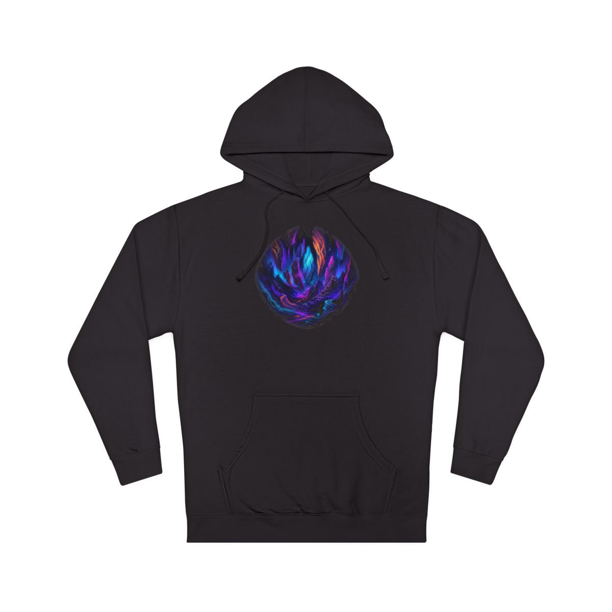 Blacklight Quarry Choir KOSVYRE hoodie product mockup, front view