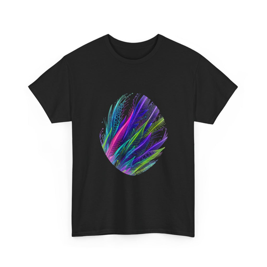 Blacklight Quill Array KOSVYRE graphic tee product mockup, alternate front view