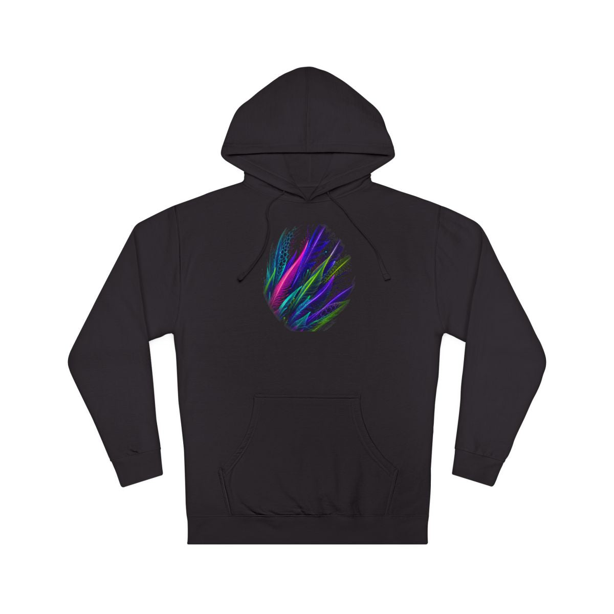 Blacklight Quill Array KOSVYRE hoodie product mockup, front view