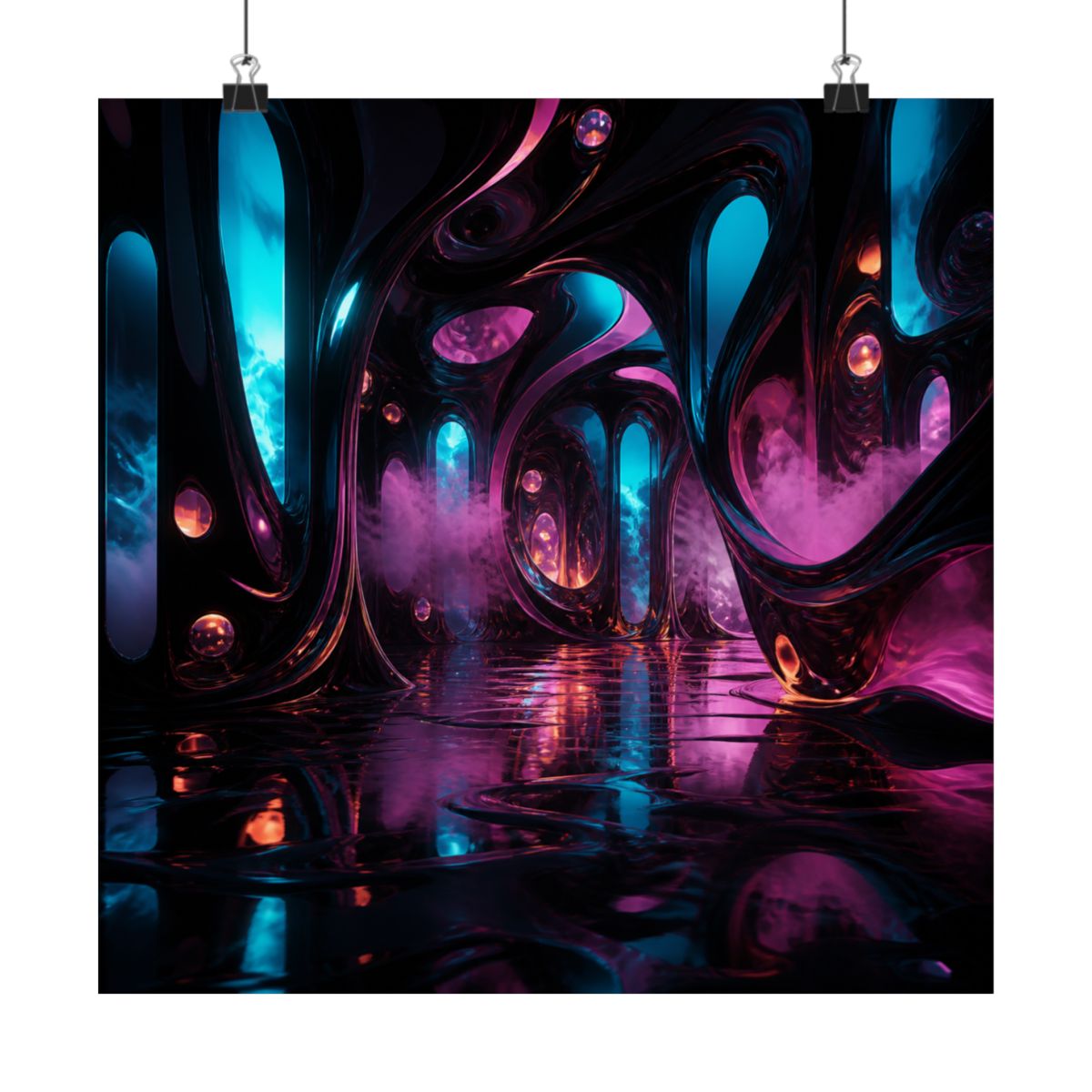 Blackwater Ribbon Hall KOSVYRE art print product mockup, alternate front view