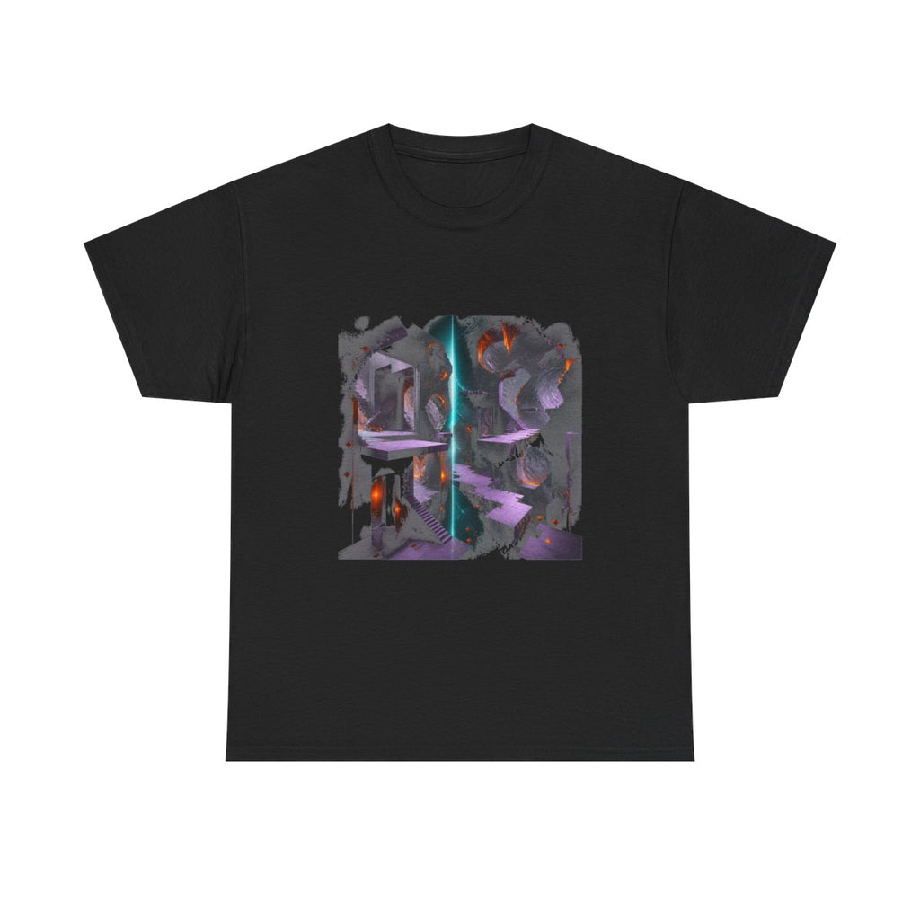 Broken Meridian Room KOSVYRE graphic tee product mockup, front view