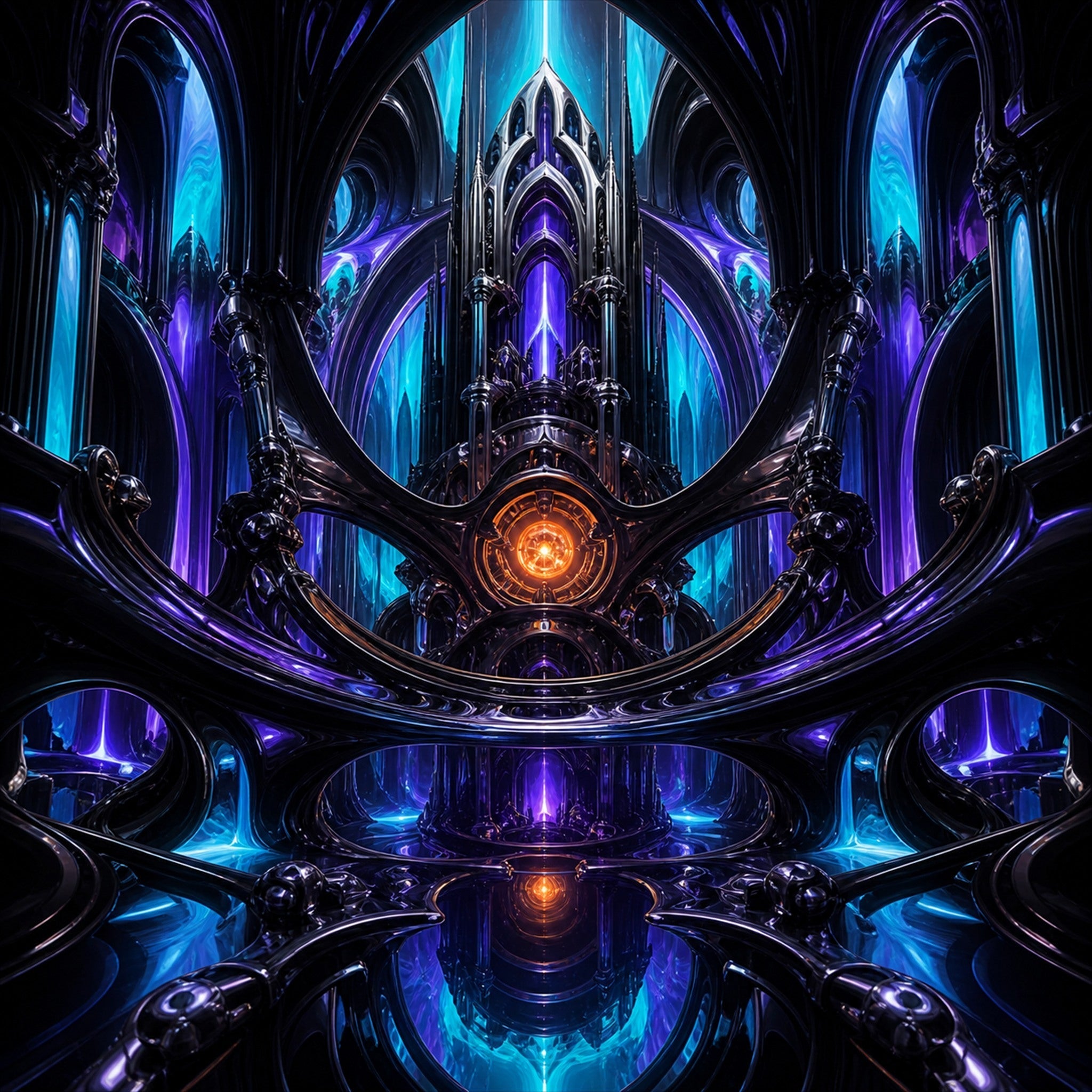 Close-up of the original KOSVYRE artwork Cathedral of Soft Machines