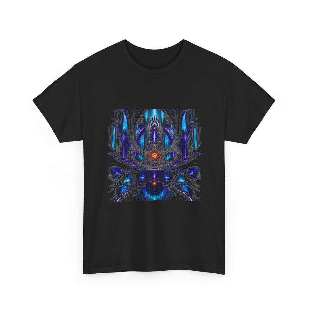 Cathedral of Soft Machines KOSVYRE graphic tee product mockup, detail view