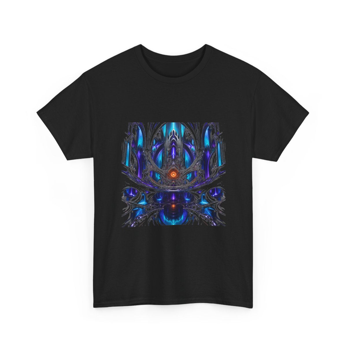 Cathedral of Soft Machines KOSVYRE graphic tee product mockup, detail view