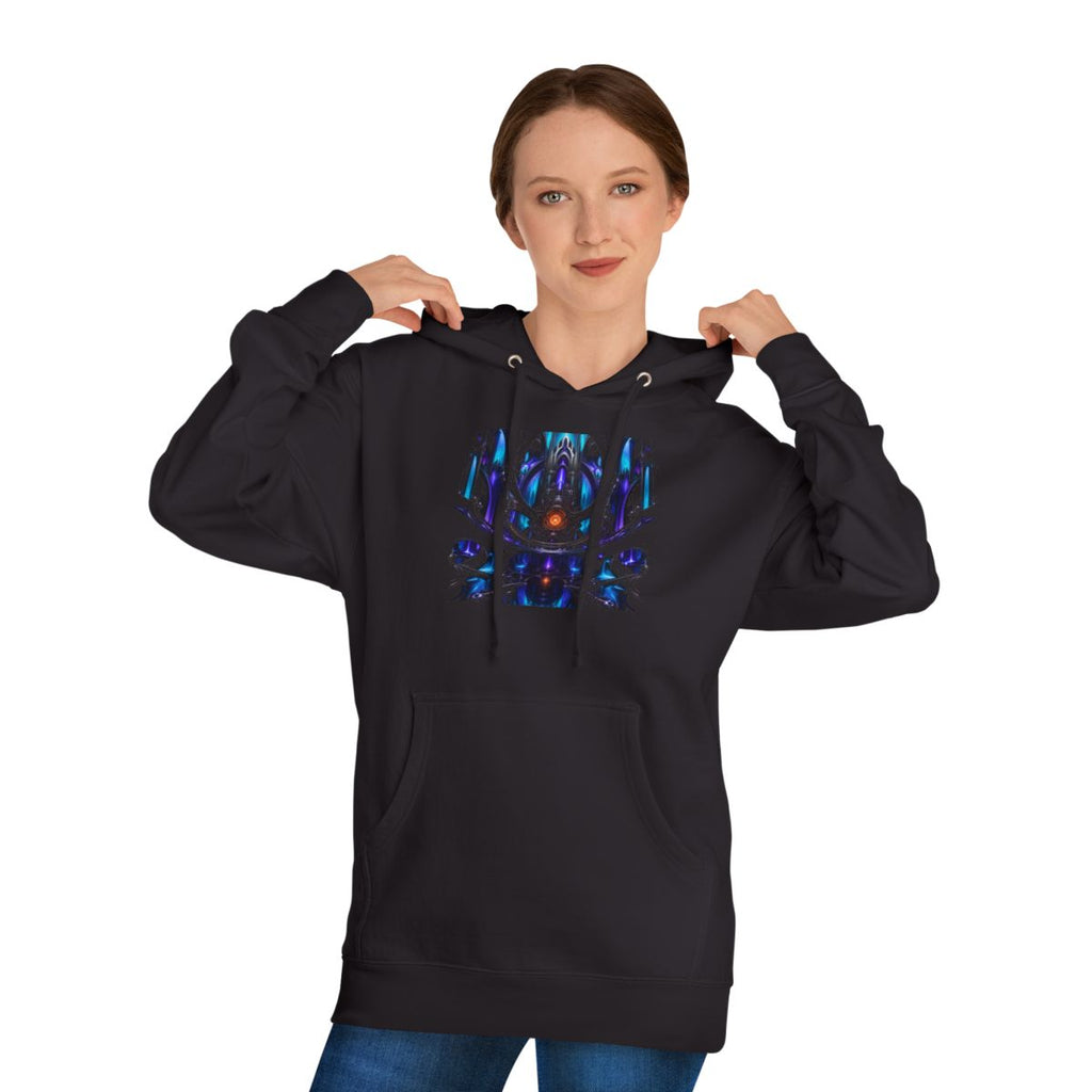 Cathedral of Soft Machines KOSVYRE hoodie product mockup, person 1 front view