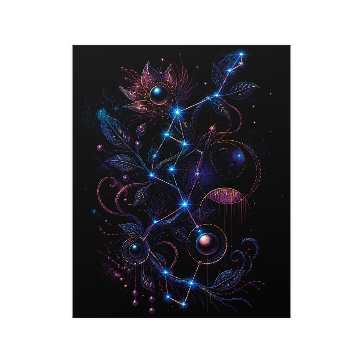 Celestial Thread Map KOSVYRE poster product mockup, front view