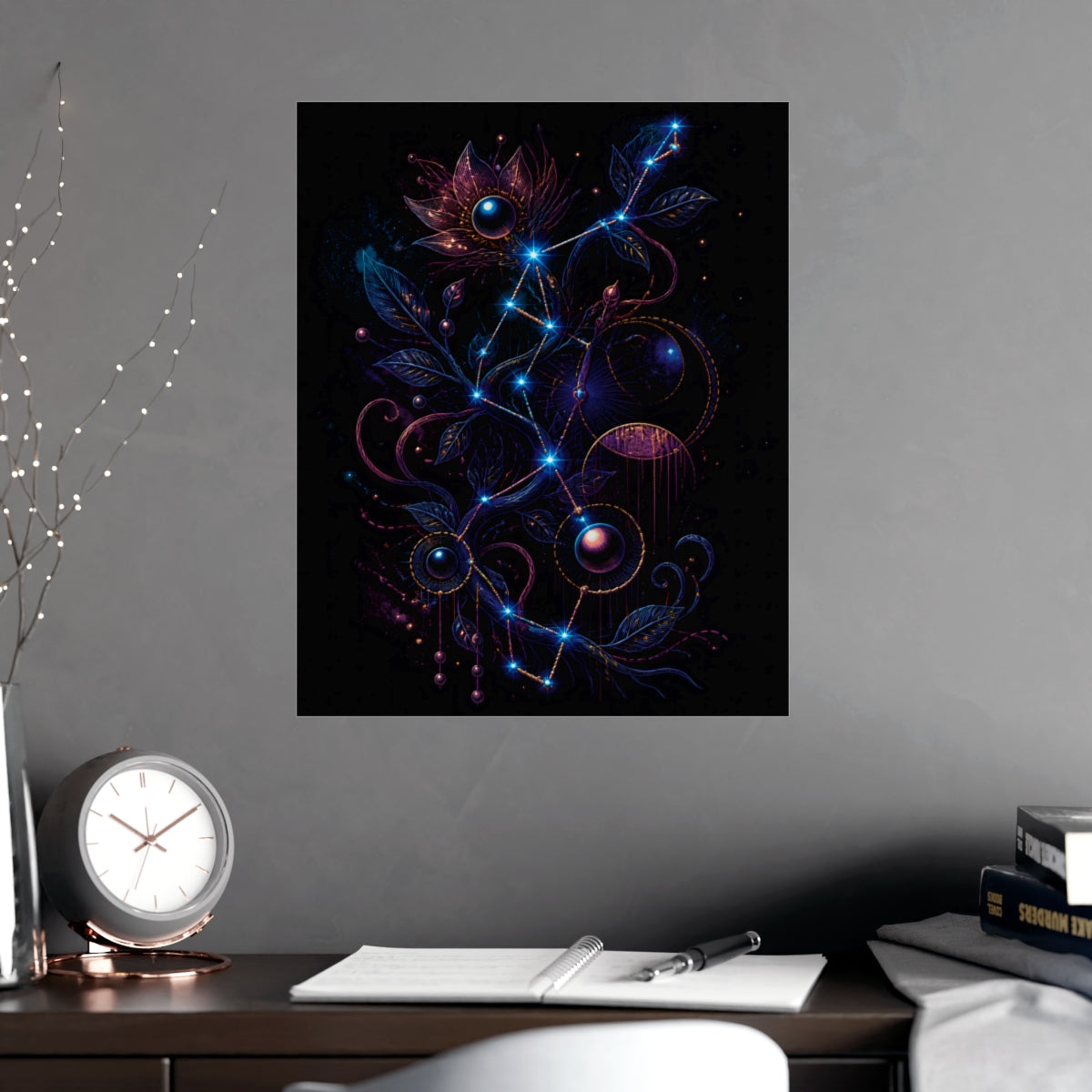 Celestial Thread Map KOSVYRE poster product mockup, alternate view