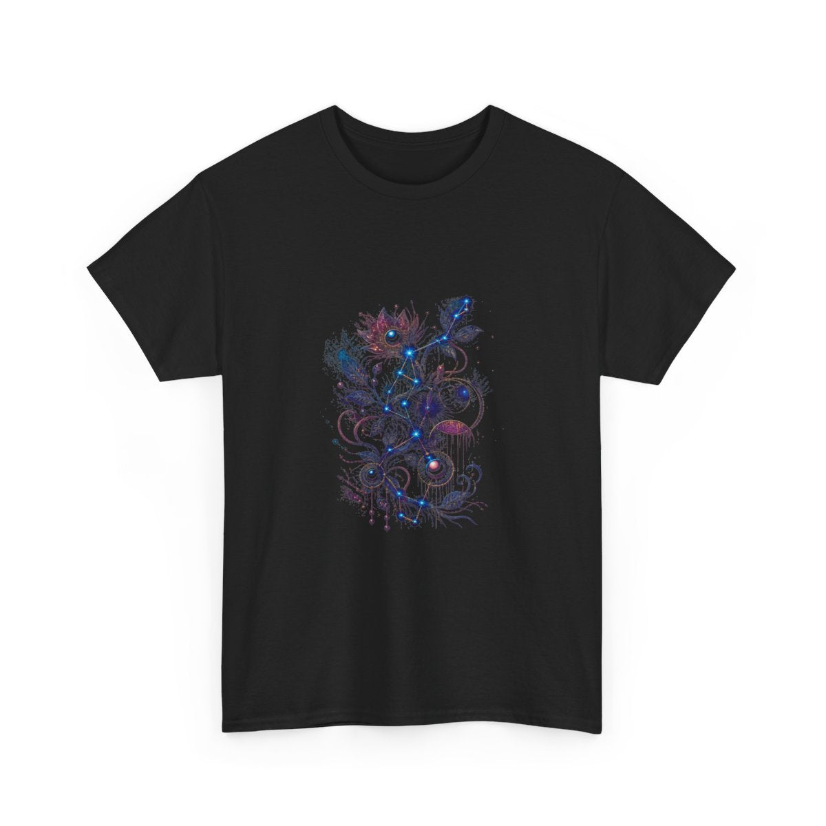 Celestial Thread Map KOSVYRE graphic tee product mockup, detail view