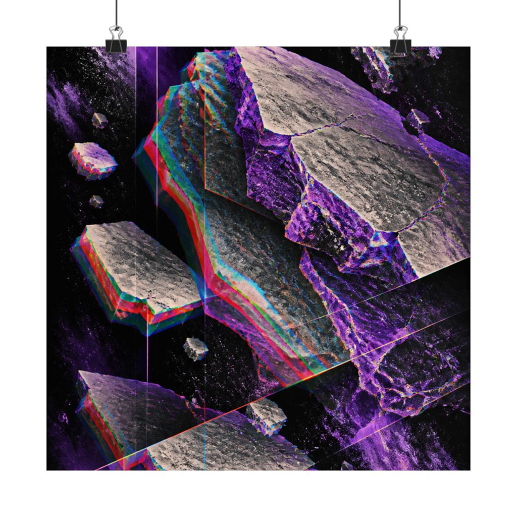 Chromatic Afterimage Quarry KOSVYRE art print product mockup, alternate front view