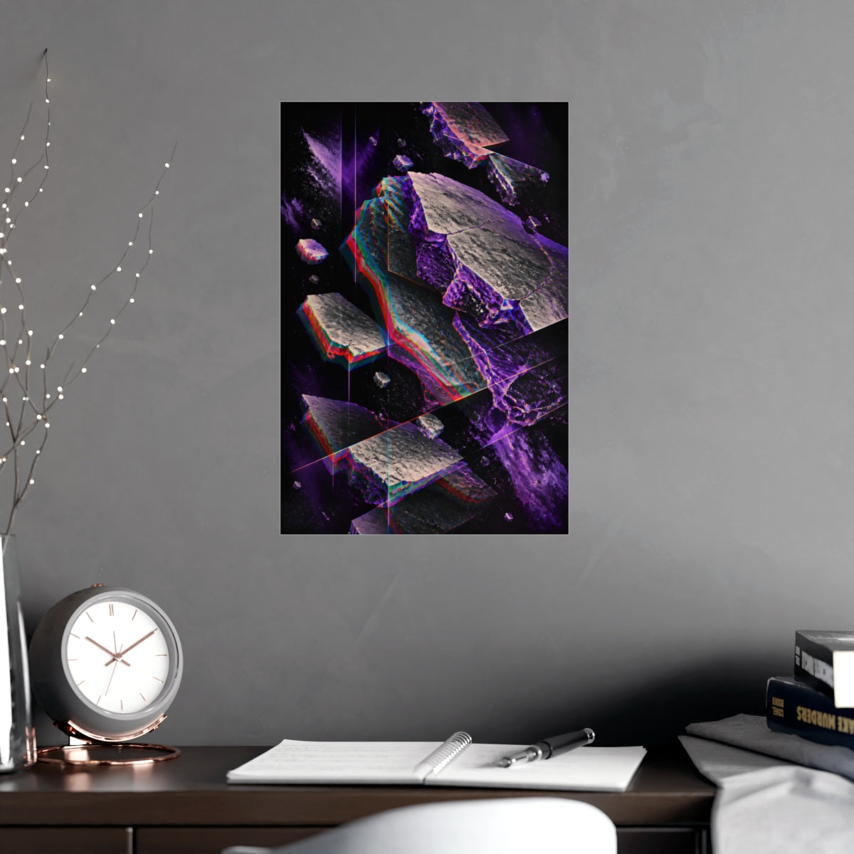 Chromatic Afterimage Quarry KOSVYRE poster product mockup, alternate view