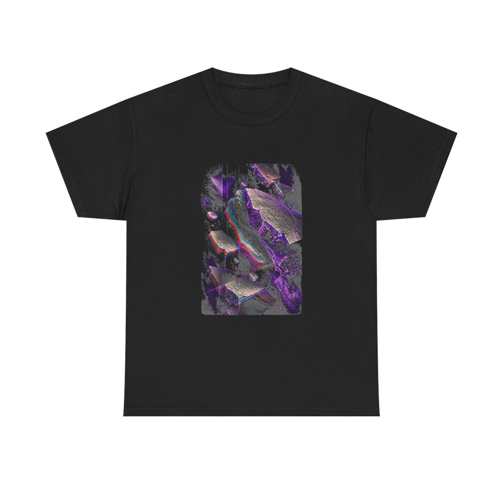 Chromatic Afterimage Quarry KOSVYRE graphic tee product mockup, front view