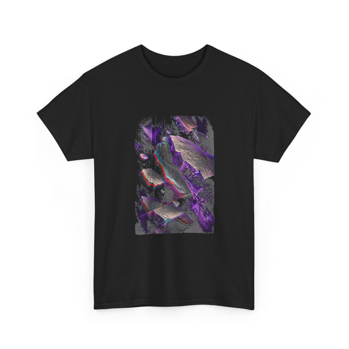 Chromatic Afterimage Quarry KOSVYRE graphic tee product mockup, alternate front view