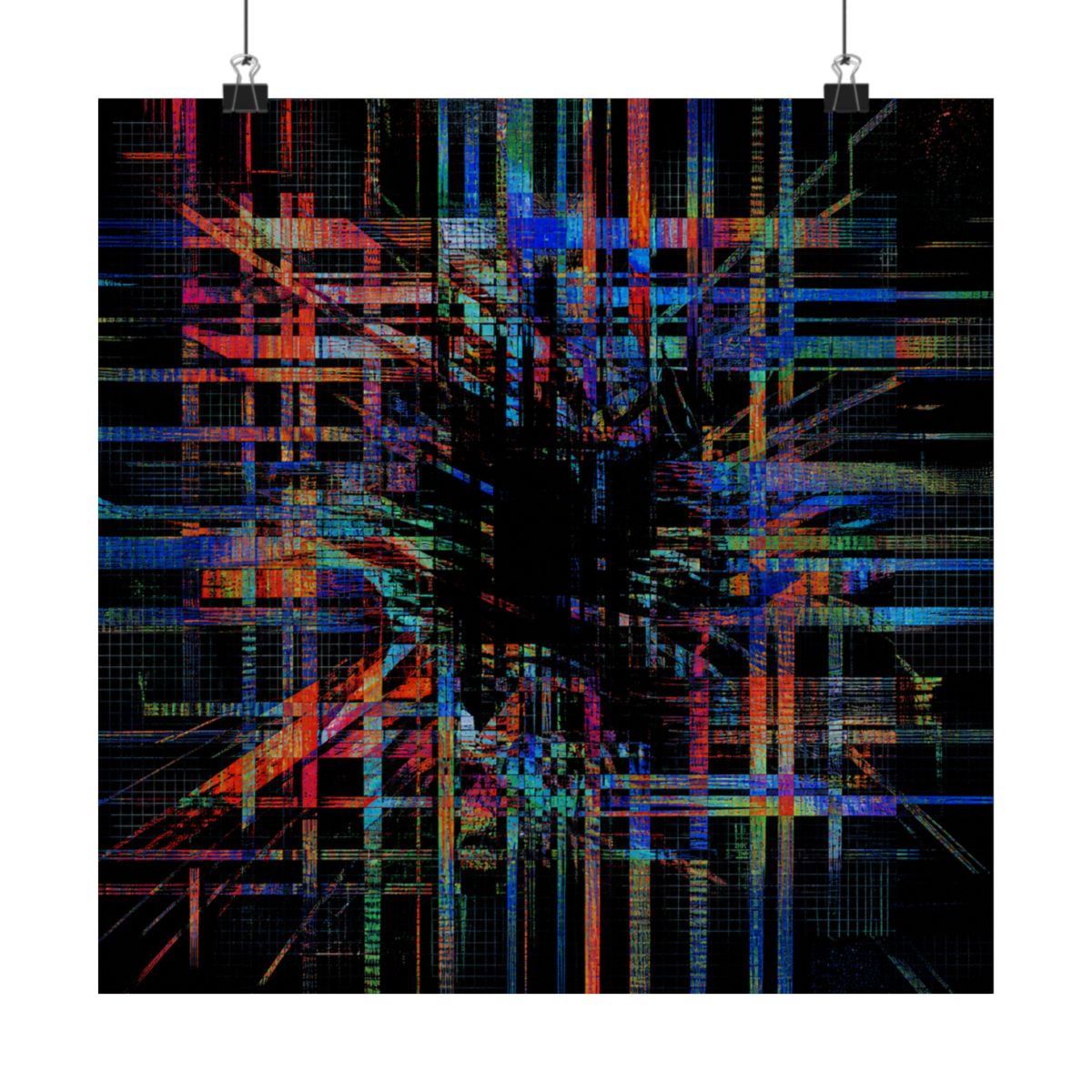 Chromatic Null Loom KOSVYRE art print product mockup, alternate front view