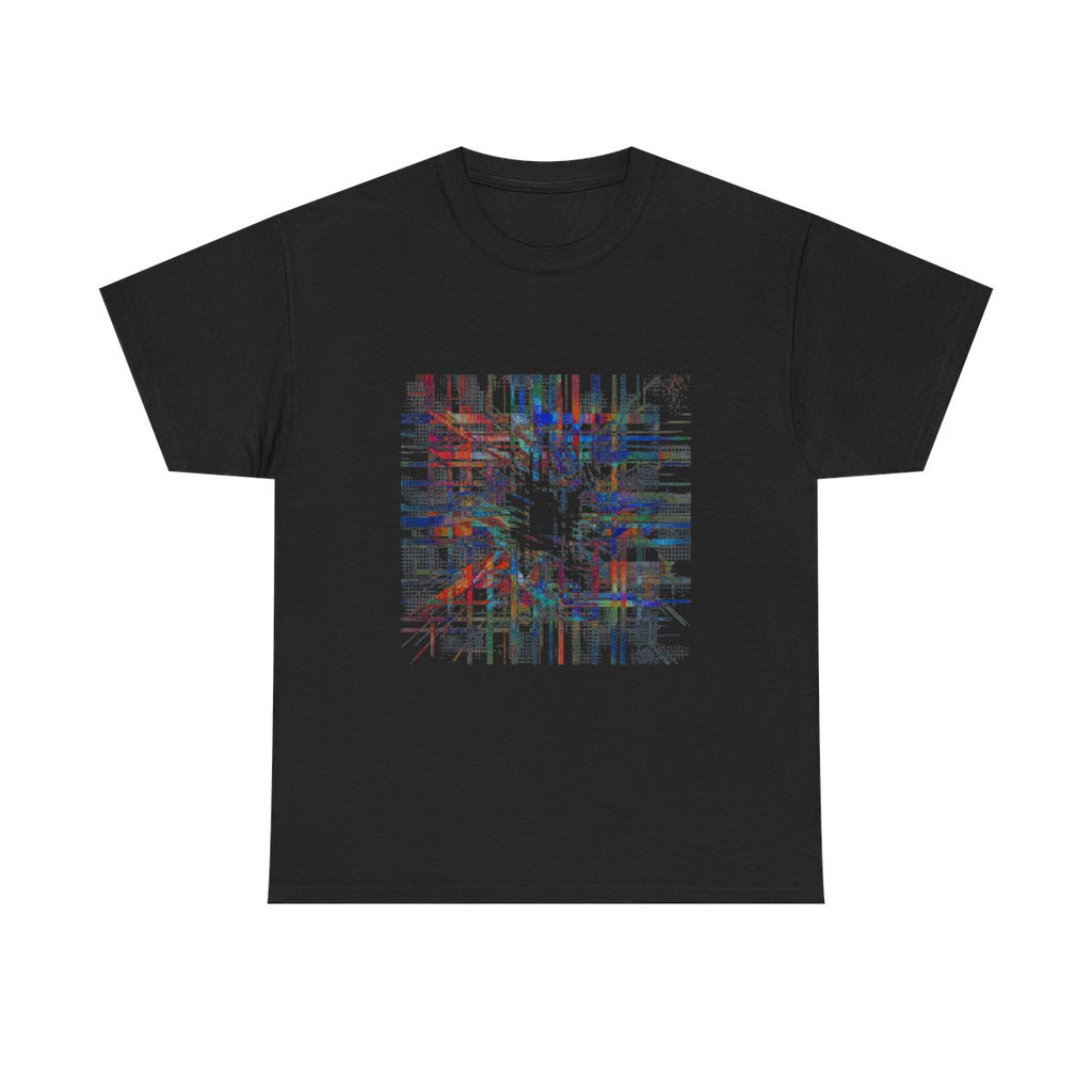Chromatic Null Loom KOSVYRE graphic tee product mockup, front view