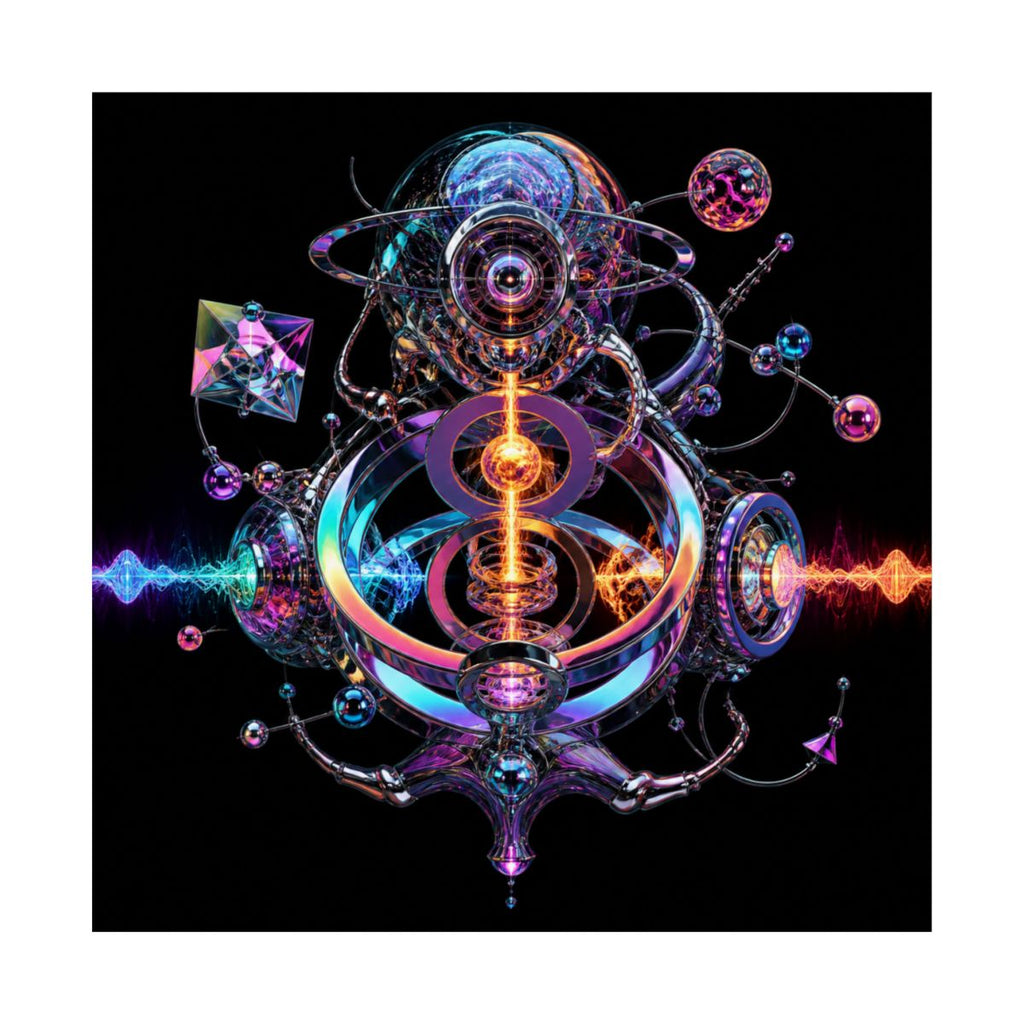 Chromatic Relay KOSVYRE art print product mockup, front view