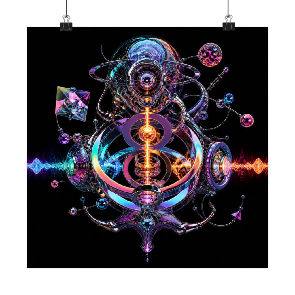 Chromatic Relay KOSVYRE art print product mockup, alternate front view