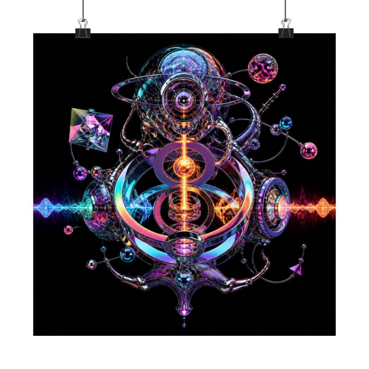 Chromatic Relay KOSVYRE art print product mockup, alternate front view