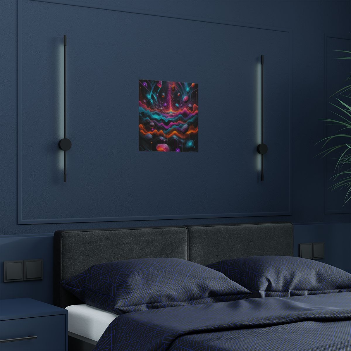 Chromatic Signal Reservoir KOSVYRE art print product mockup, detail view