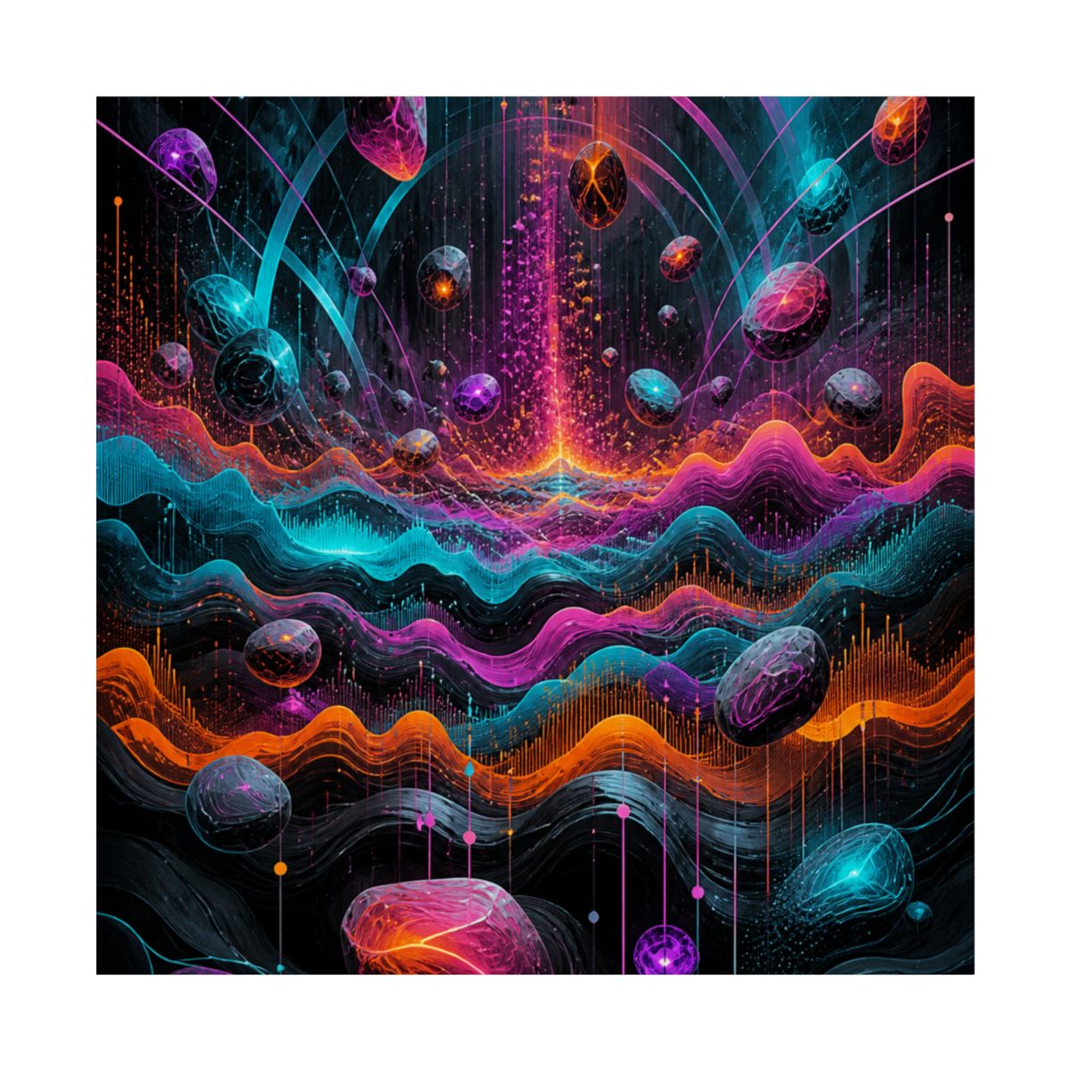 Chromatic Signal Reservoir KOSVYRE art print product mockup, front view