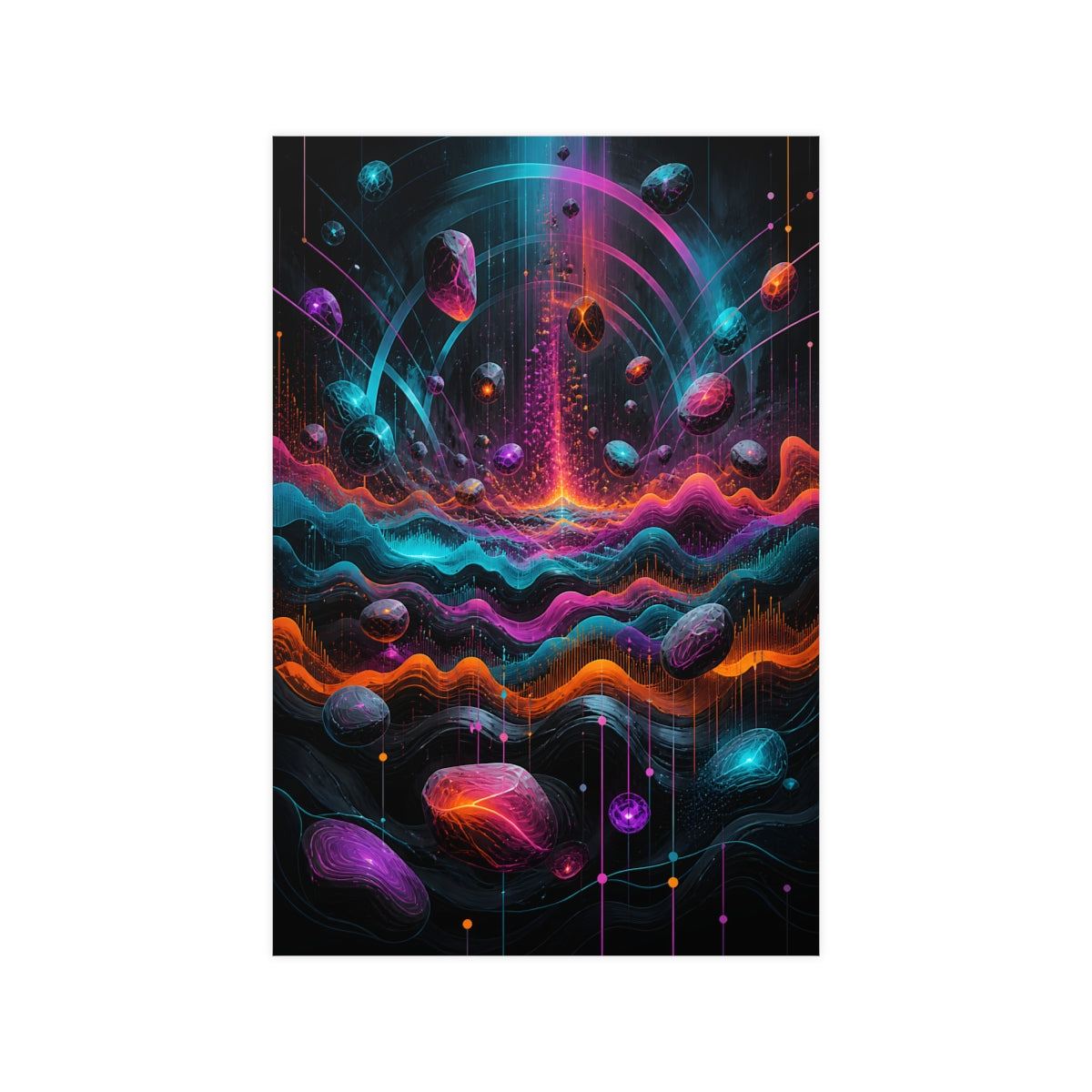 Chromatic Signal Reservoir KOSVYRE poster product mockup, front view