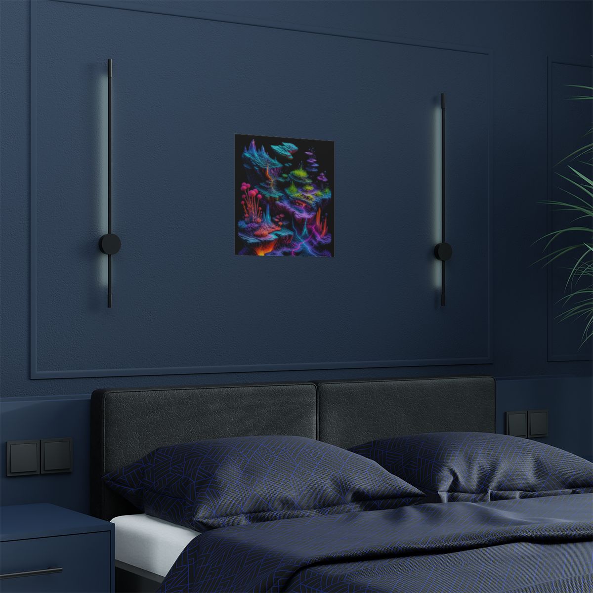 Chromatic Tectonic Garden KOSVYRE art print product mockup, detail view