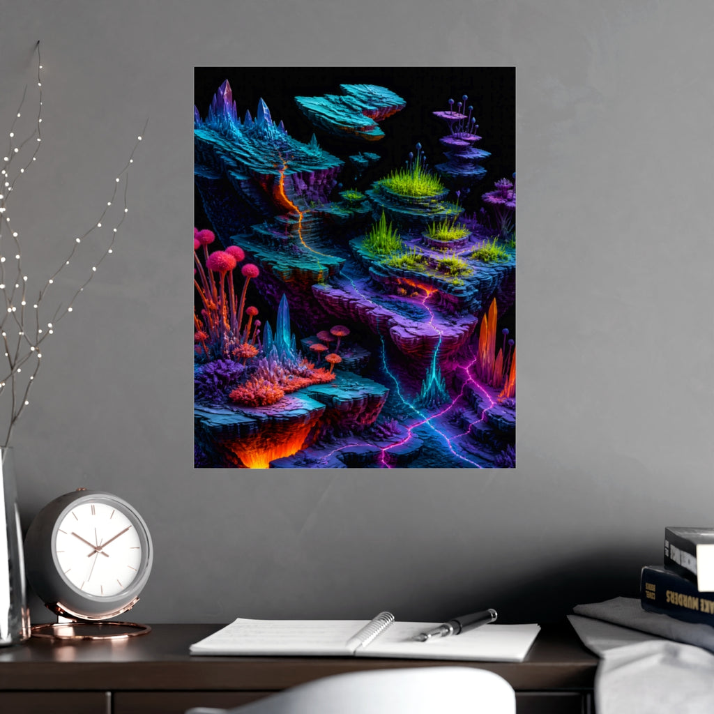 Chromatic Tectonic Garden KOSVYRE poster product mockup, alternate view