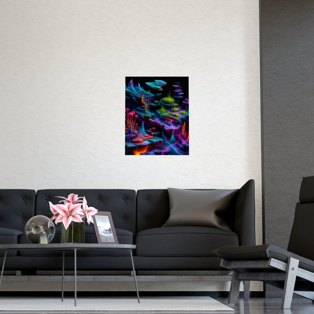 Chromatic Tectonic Garden KOSVYRE poster product mockup, detail view
