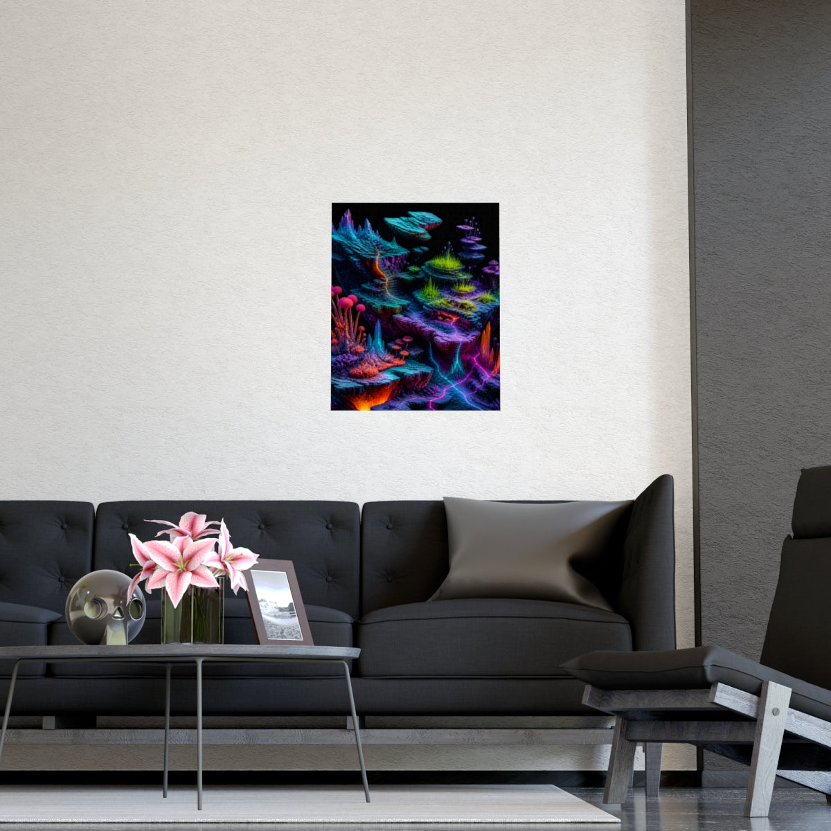 Chromatic Tectonic Garden KOSVYRE poster product mockup, detail view