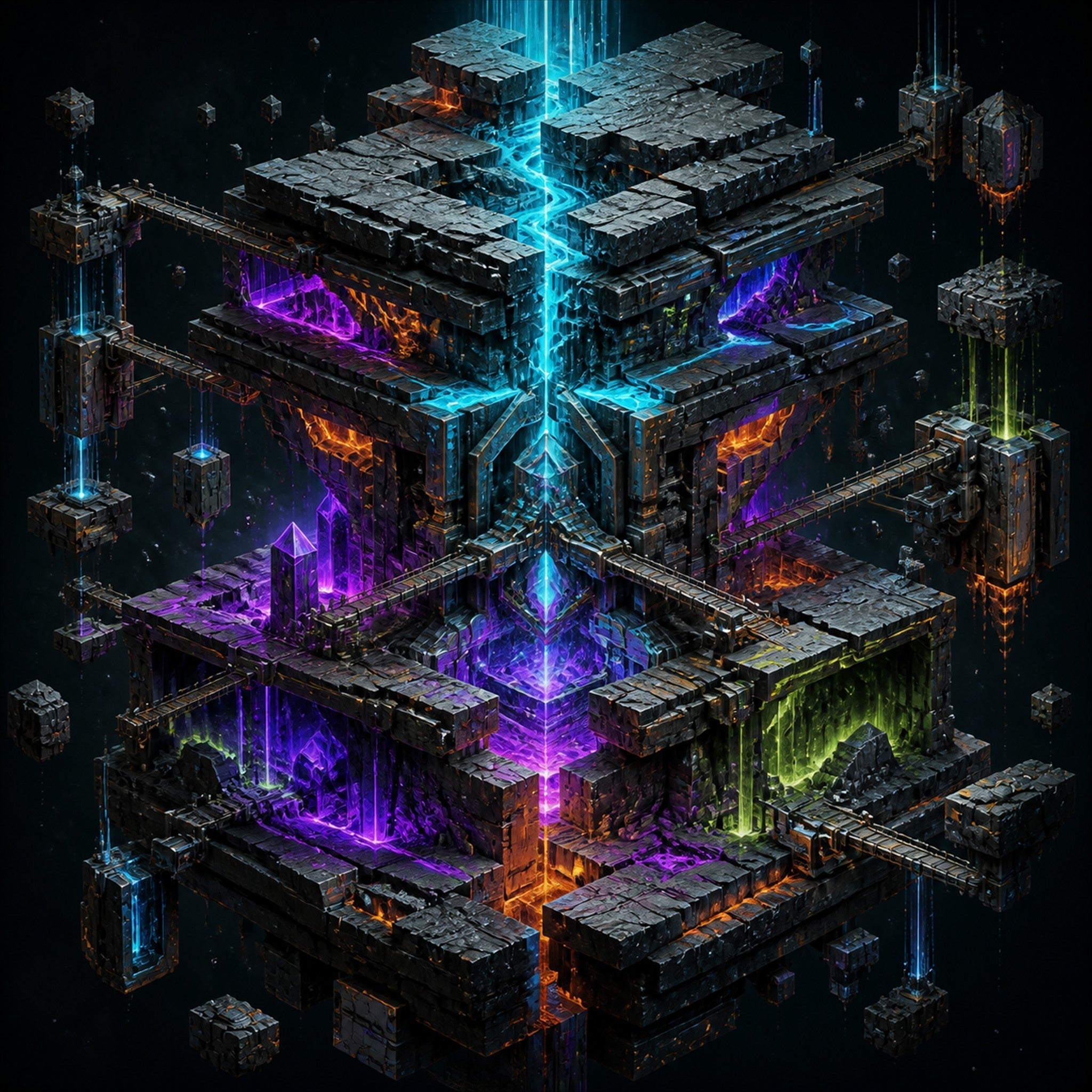 Close-up of the original KOSVYRE artwork Chromatic Tectonics