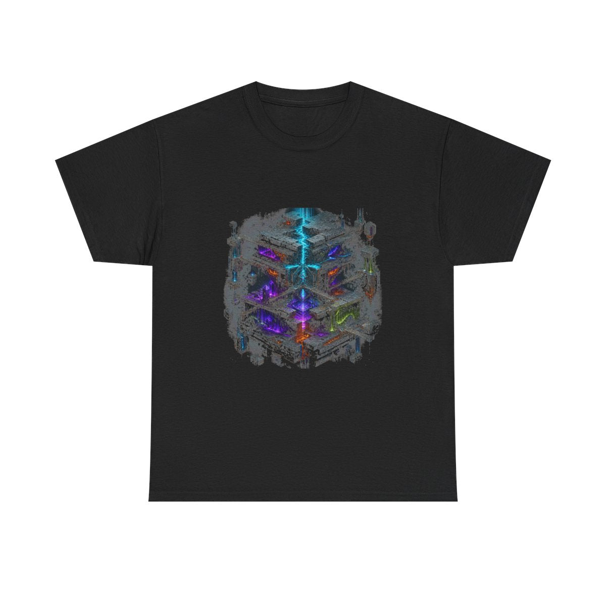 Chromatic Tectonics KOSVYRE graphic tee product mockup, front view
